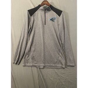 Carolina Panthers NFL Team Apparel 1/4 Zip Pullover Men's Medium Grey